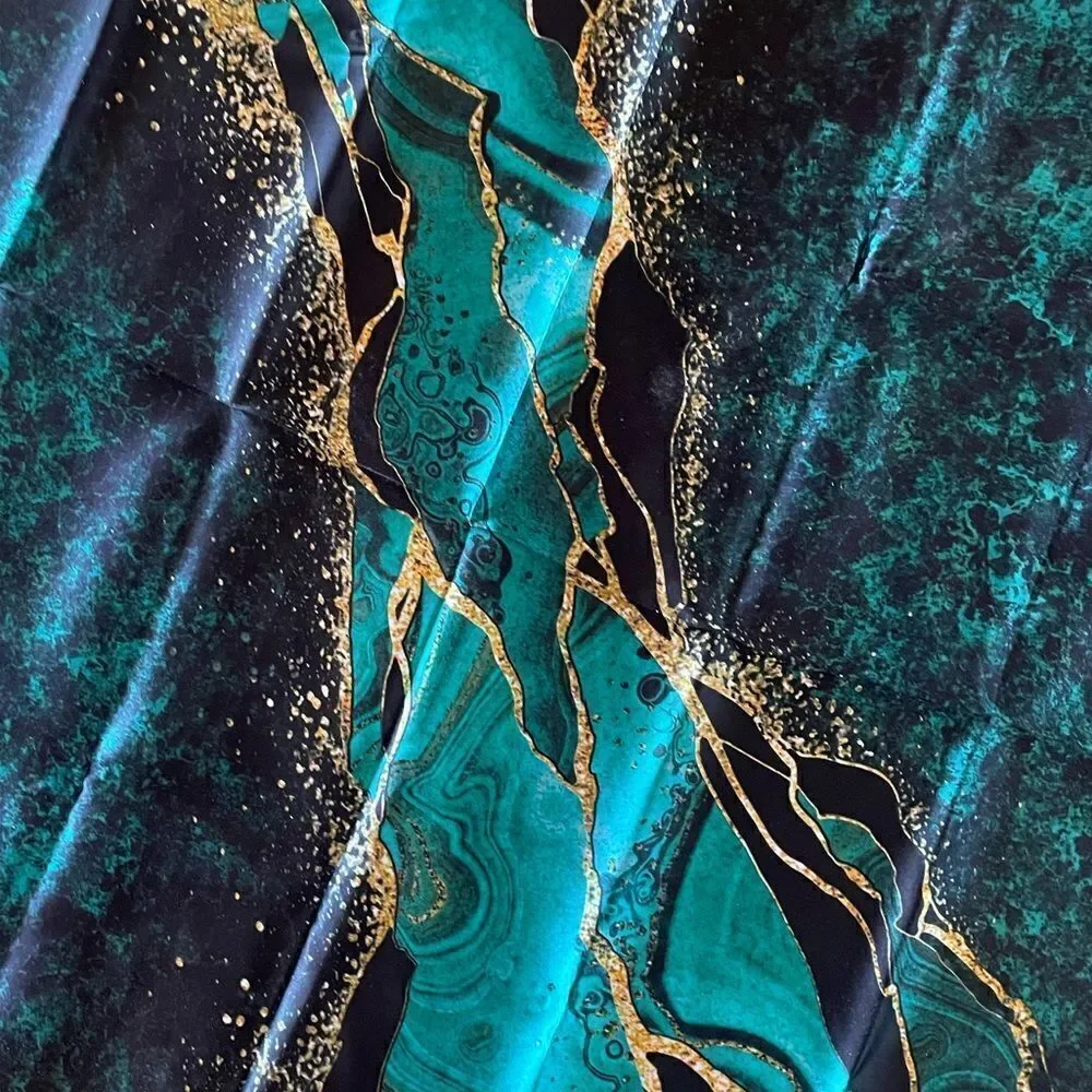 Turquoise printed scarf